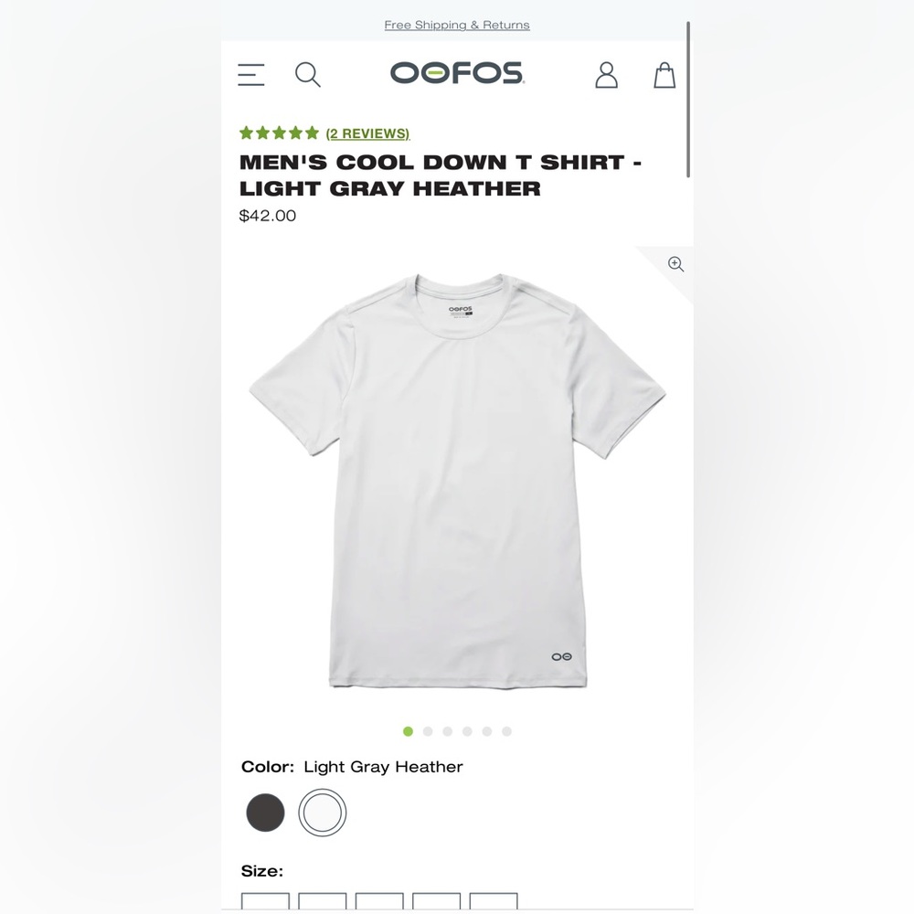 Oofos Men’s Tshirt - Picture 2 of 2